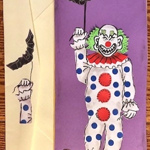 Carte d'Halloween effrayante de clown par Cherie
