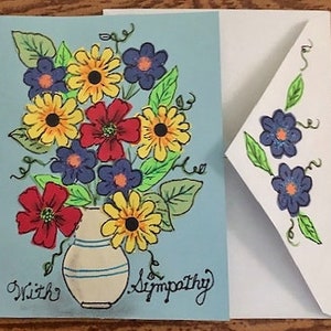Carte Bouquet de sympathie colorée par Cherie