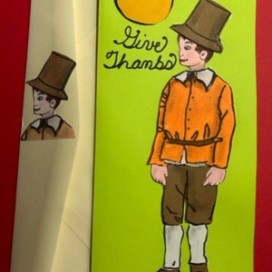 Carte de Thanksgiving Pilgrim Boy par Cherie