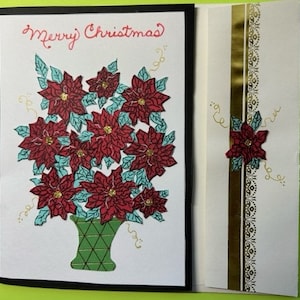 Carte bouquet de poinsettias par Cherie