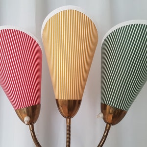 3 nouveaux abat-jours de haute qualité pour les lampes de sac originales des années 50 rayées en rouge / jaune / vert image 1