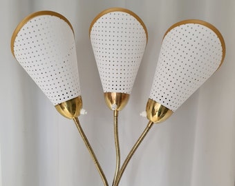 3 neue hochwertige Tütenschirmchen für original 50er Jahre Tütenlampe gelocht weiß