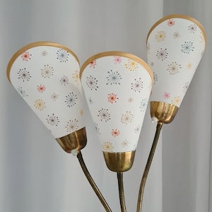 3 new high-quality lampshades for original 50s bag lamps pattern mid-century cream white