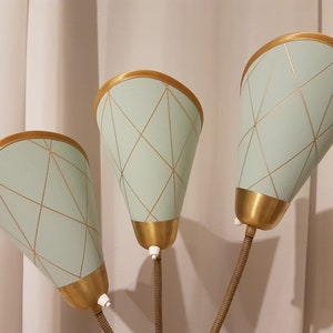 3 new high-quality bag umbrellas for original 50s bag lamp Scandinavian design matt shiny metallic mint