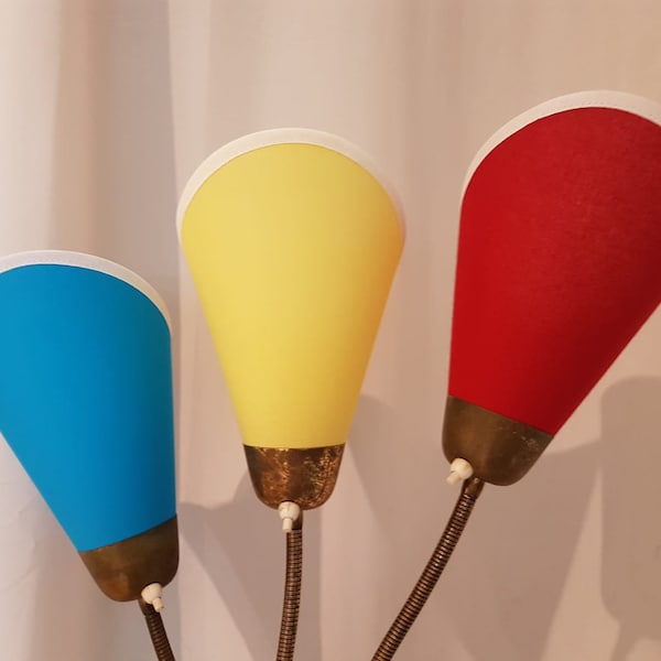 3 nouveaux parapluies de sac de haute qualité pour lampe de sac originale des années 50 en bleu / jaune / Bordeaux