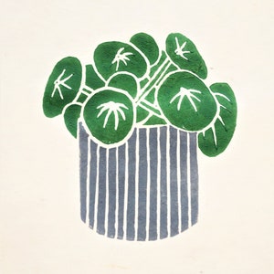 Money Plant Lino Print