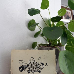 Fantail Goldfish Lino Print Special Edition image 3