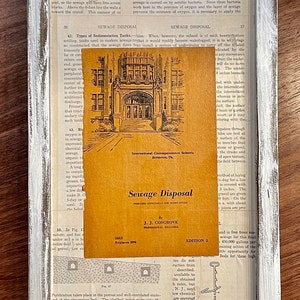 Vintage Book Wall Art - Sewage Disposal - perfect for bathroom wall