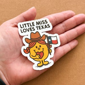 Little Miss Loves Texas Sticker – Waterproof Cowgirl Decal