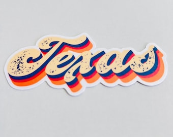 Retro Texas Holographic Sticker, Laptop Decal