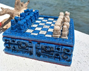 Aztec Chess set handmade - mayan art 6*6-inch