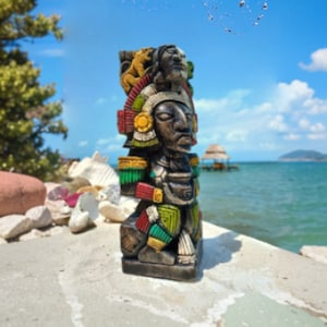 Mayan Sculptur - Handcrafted Mexican Totem 8"