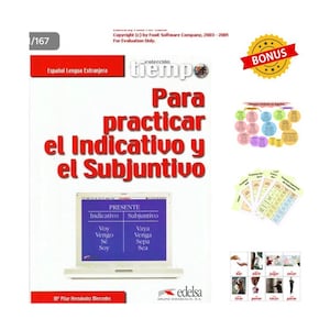 Cuaderno de ejercicios de gramática y tiempos verbales en español: aprende subjuntivo e indicativo (PDF + tarjetas didácticas)