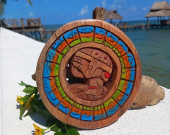 Mayan Calendar, Artesania Mexicana, Aztec Wall Art 5.8"