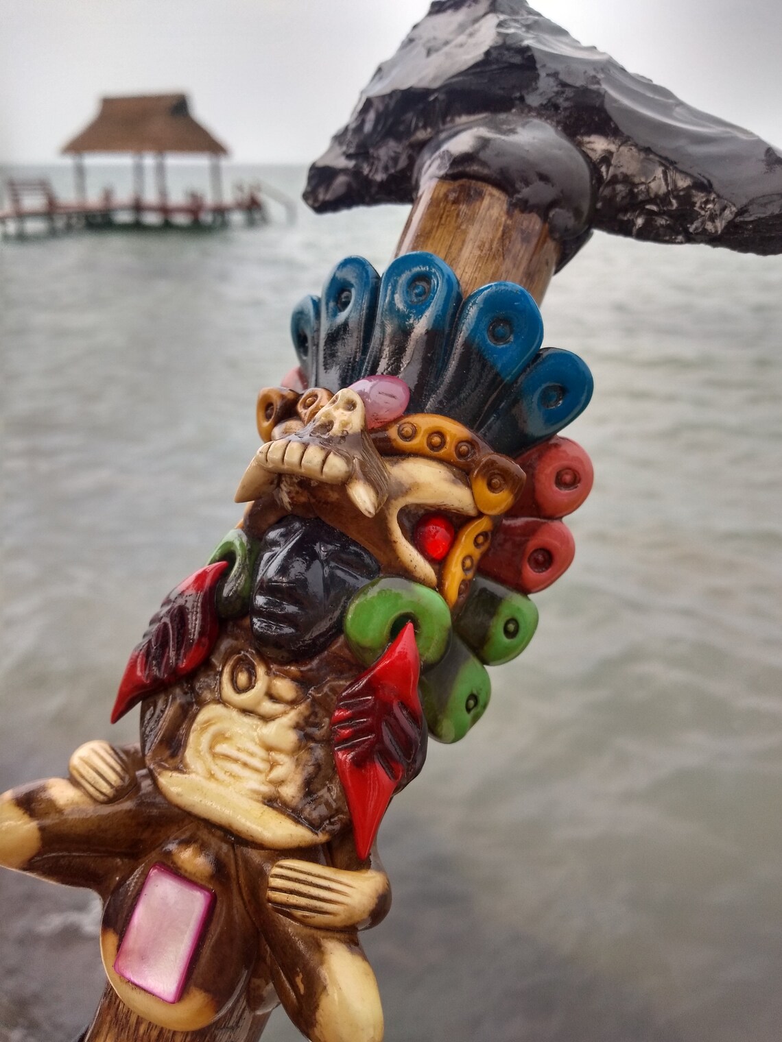 Obsidian Sacrificial Knife & Axe Mexican Aztec Warrior Deity Etsy