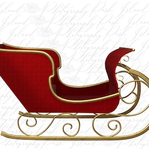 Trenó de Papai Noel realista com fundo transparente, trenó de Papai Noel PNG, sobreposição de trenó de Papai Noel