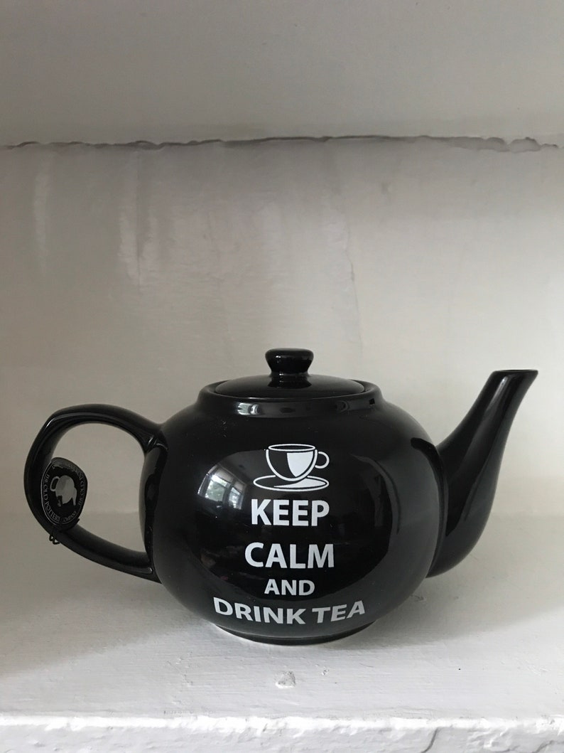 Keep Calm and Drink Tea The Old Pottery Company Classic Tea Pot