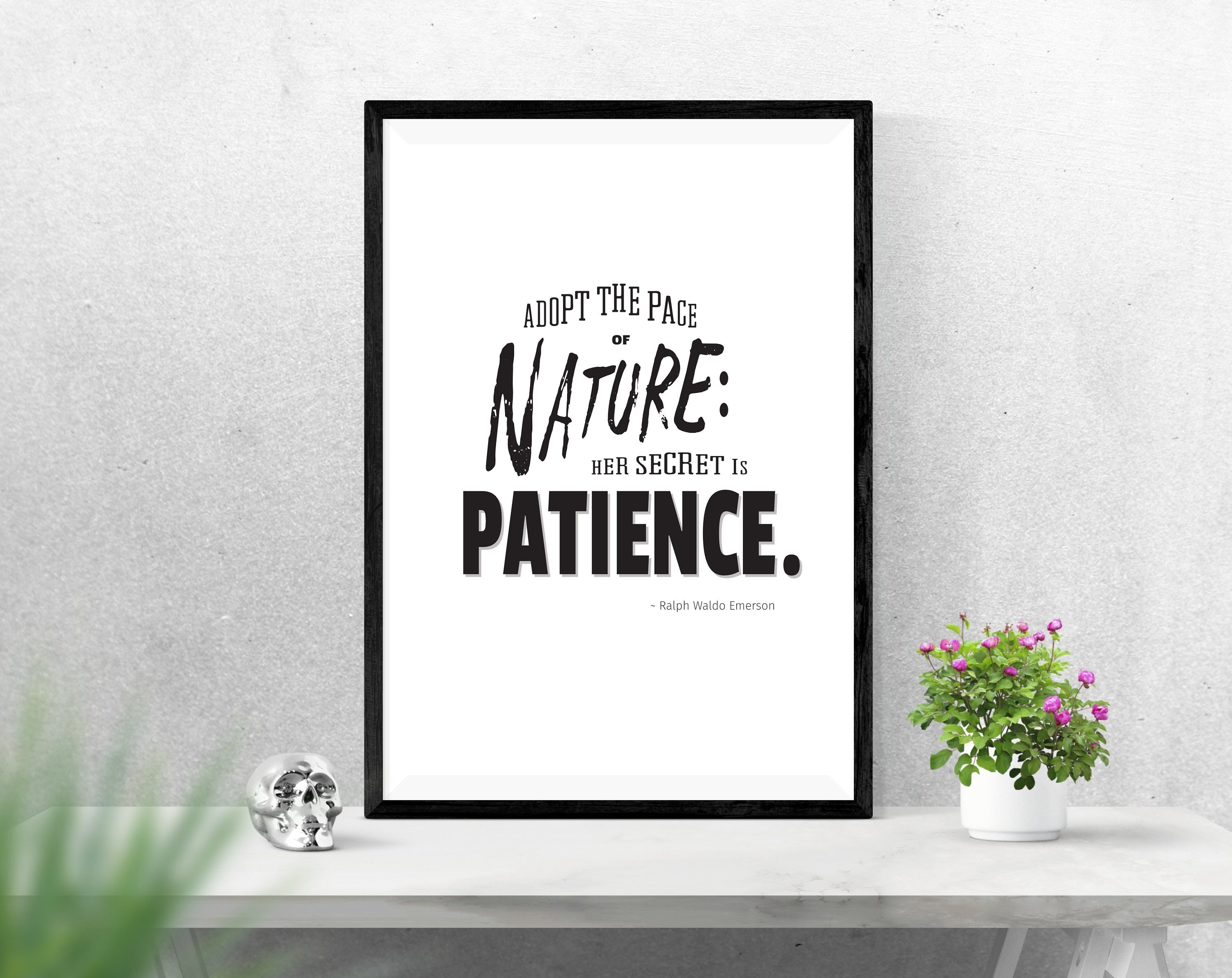Adopt the Pace of Nature Emerson Quote Printable Poster - Etsy