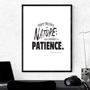 Adopt the Pace of Nature Emerson Quote Printable Poster - Etsy