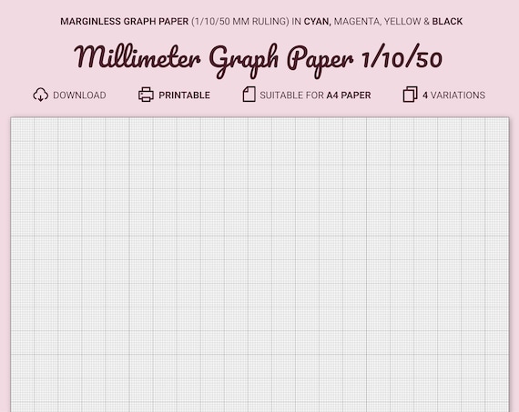 millimeter graph paper printable marginless a4 guides at etsy