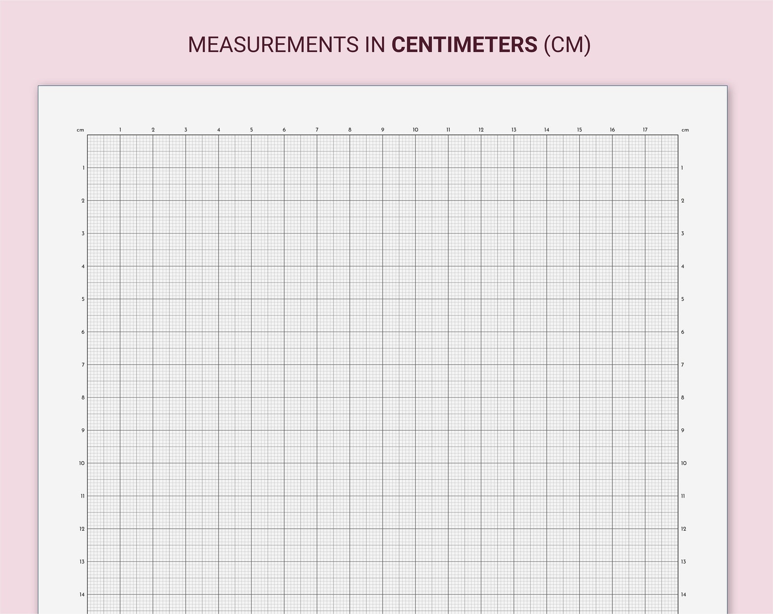 Measured Graph Paper, Millimeters/centimeters/inches, Printable A4, 10