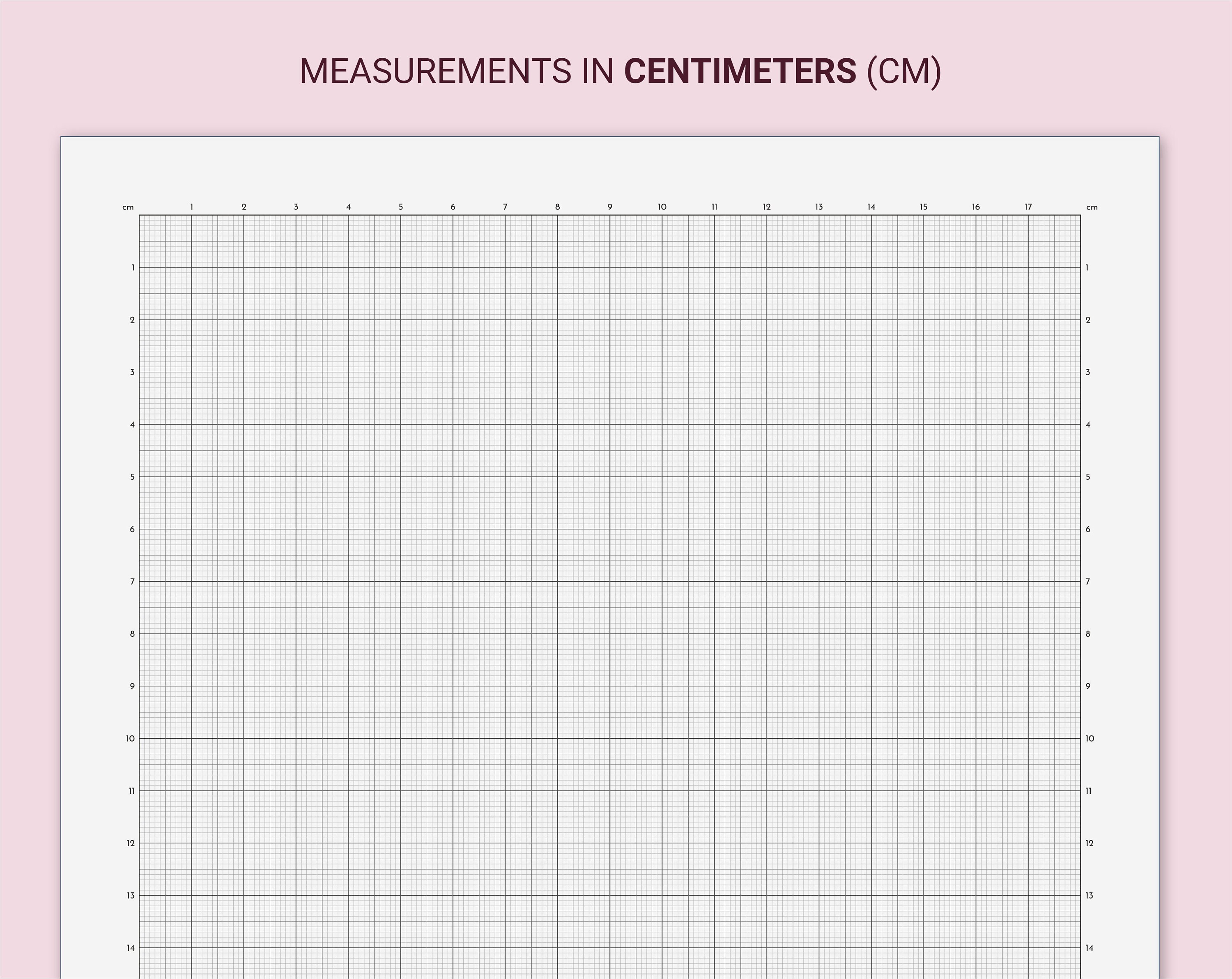 Measured Graph Paper, Millimeters/centimeters/inches, Printable A4, 10 ...
