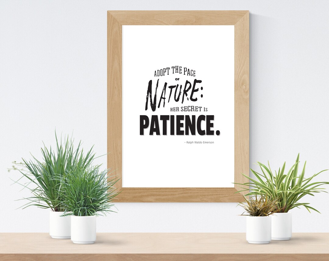 Adopt the Pace of Nature Emerson Quote Printable Poster - Etsy
