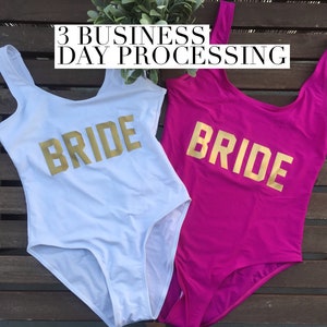 Bride Bathing Suit / Bridal Bathing Suit / Bride Swimwear /Bachelorette Party / White Suit / Pink Suit / Gift for Bride
