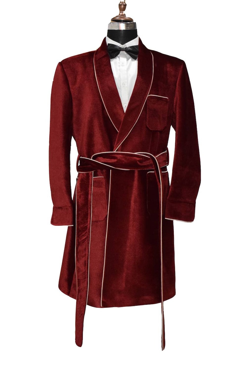 Special Gift For Him Smoking Jacket Wedding Party Wear Long Gown