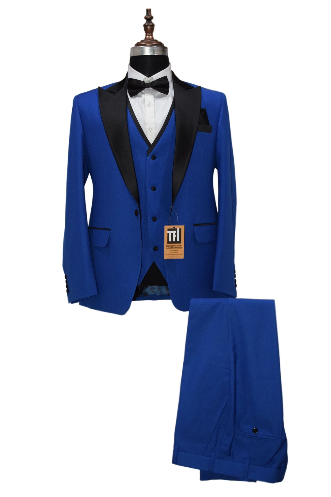 Men Blue 3 Piece Suits Designer Wedding Dinner Party Wear - Etsy