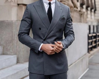 Special Gift For Him Suits Double Breasted Wedding Dinner Party Wear Suits (Coat+Pants)