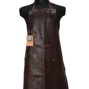 Brown Real Leather Apron Butcher Apron -Cook Apron -BBQ Apron -Cooking Apron