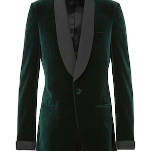 Men Green Blazers Jackets Shawl Lapel Dinner Party Wear Coats Blazers