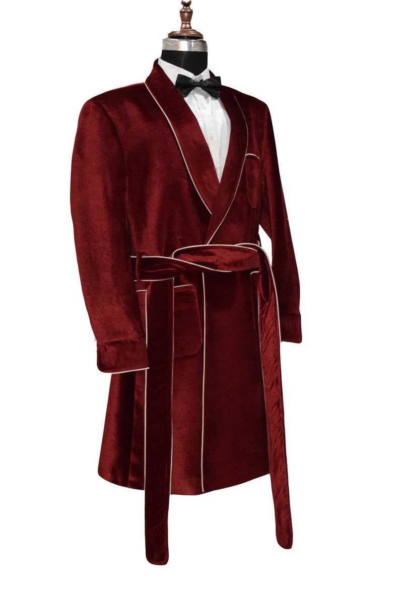 Special Gift For Him Smoking Jacket Wedding Party Wear Long Gown