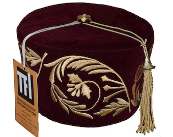 Man Burgundy Smoking Hats