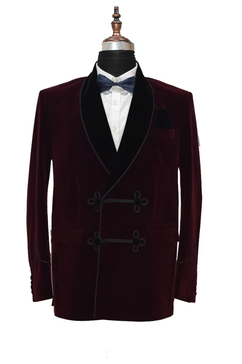 Man Burgundy Smoking Jackets Wedding Dinner Party Wear Coats | Etsy