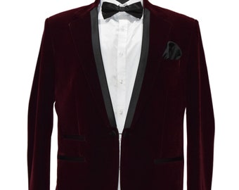 Men Burgundy Blazers Wedding Dinner Party Wear Coat Blazers