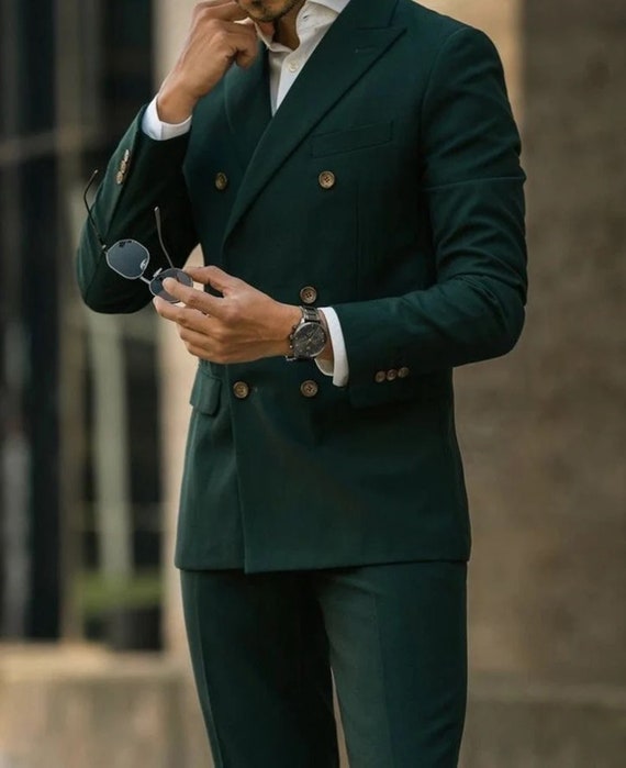 Men Green Double Breasted Wedding Dinner Party Wear Suits (coat+pants) -  Etsy