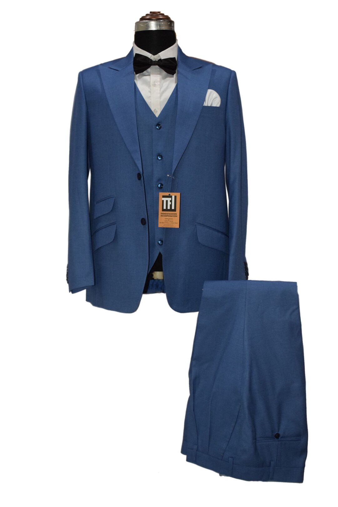 Man Blue Suits Wedding Grooms Dinner Party Wear Suits Coat - Etsy