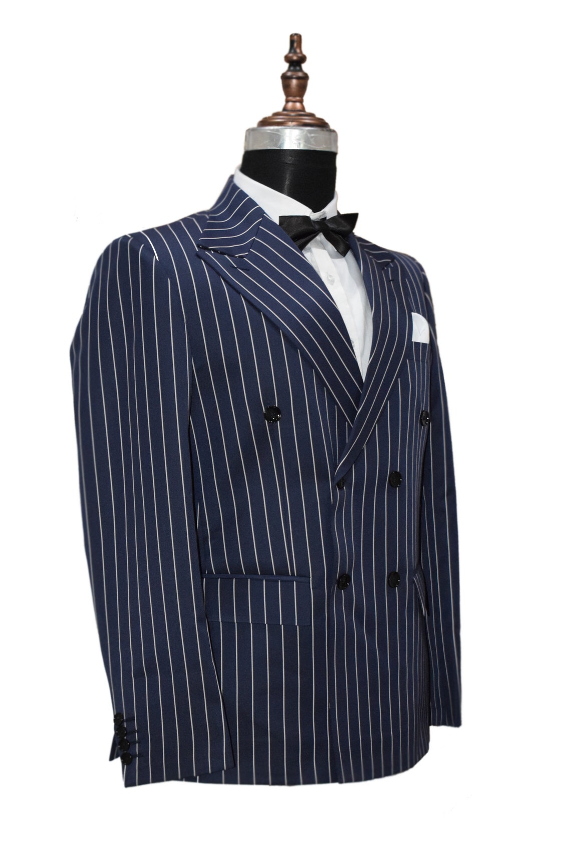 Men Blue Stripe Suits Double Breasted Wedding Dinner Party - Etsy