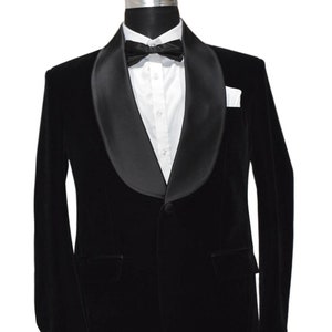 Men Black Velvet Blazers Tuxedo Dinner Party Wear Coat Blazers
