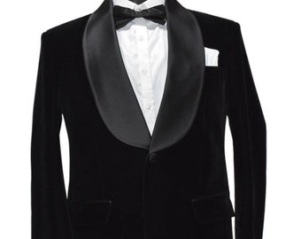 Men Black Velvet Blazers Tuxedo Dinner Party Wear Coat Blazers