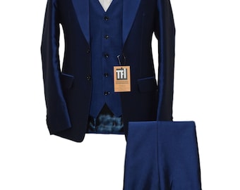 Gift For Him Men's Blue Suits Wedding Party Wear Suits