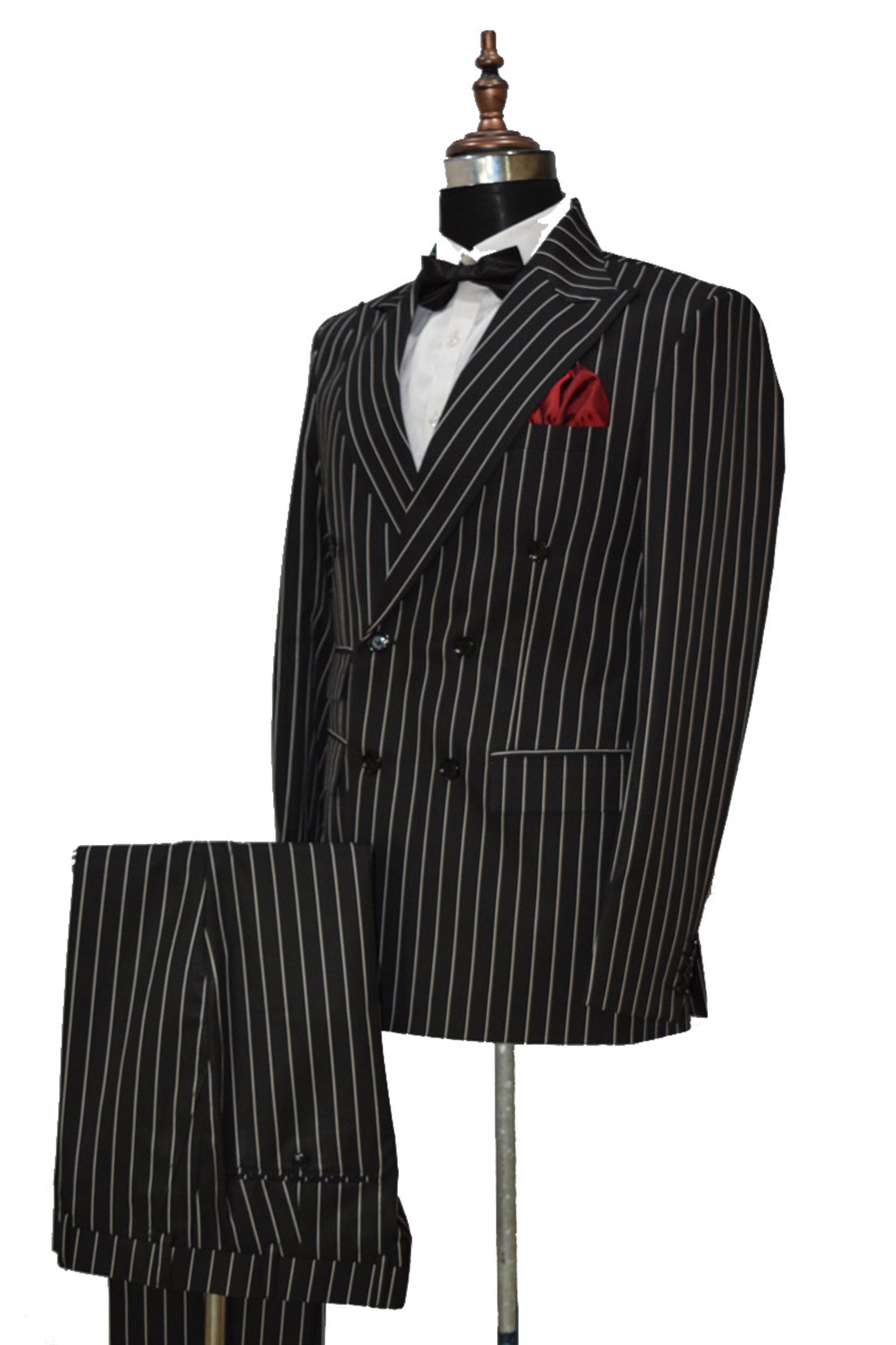 Men Black Stripe Suits Double Breasted Wedding Dinner Party - Etsy