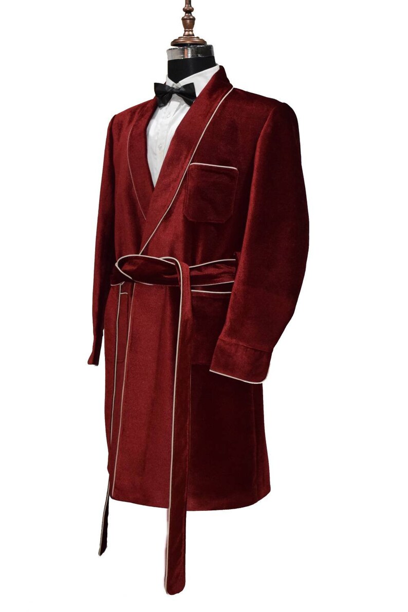 Special Gift For Him Smoking Jacket Wedding Party Wear Long Gown