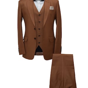 Herren Braune Anzüge Designer Luxus Hochzeit Dinner Party Wear Anzüge