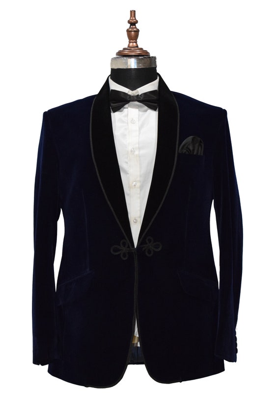 Men Navy Blue Smoking Jackets Wedding Dinner Party Wear Coat | Etsy