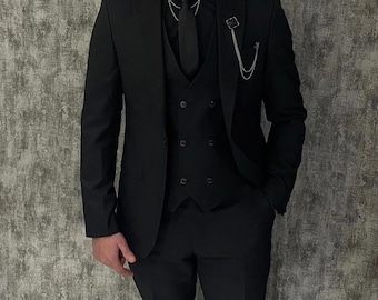 Black Suits Designer Wedding Dinner Party Wear Suits