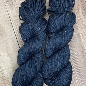Navy, Bulky Slub Cotton, Hand Dyed, indie dyer, dark blue, neutral, eco friendly, ready to ship, vegan, knitters weavers crocheters