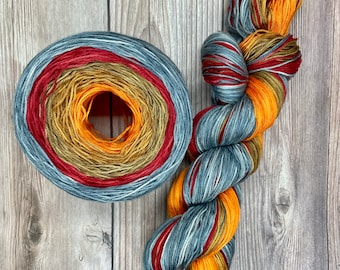 Every Leaf Gradient 100% Pima Cotton Hand Dyed Yarn wood indie dyed orange red gold gray vegan knitters weavers crocheters